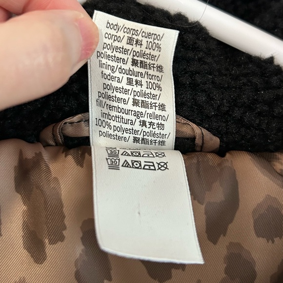 PINK Victoria’s Secret Plush Teddy Hooded Bomber Jacket Black Size XL - Picture 16 of 16